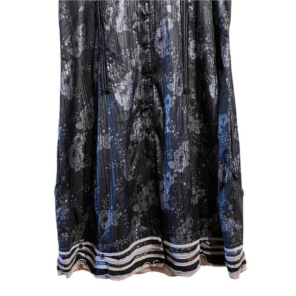 TARAVAO Boho Lagenlook Sleeveless Dress Black Silver 1X - Picture 4 of 8